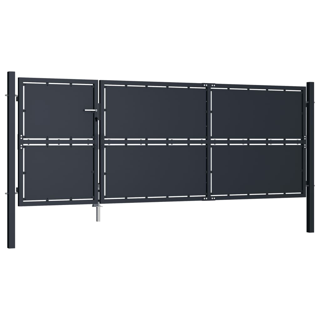 Hageport stål 350x125 cm antrasitt