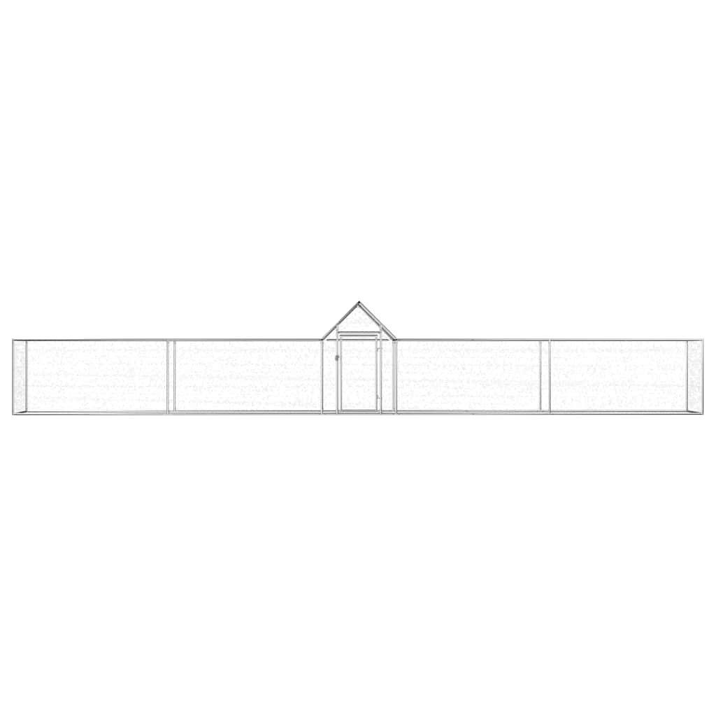 Hønsehus 9x1x1,5 m galvanisert stål