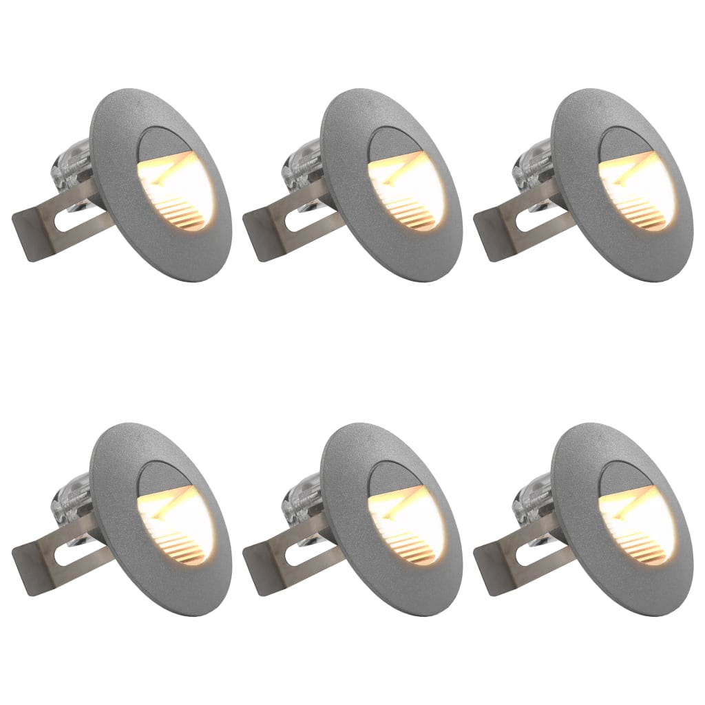 Utendørs LED-vegglamper 6 stk 2 W sølv rund