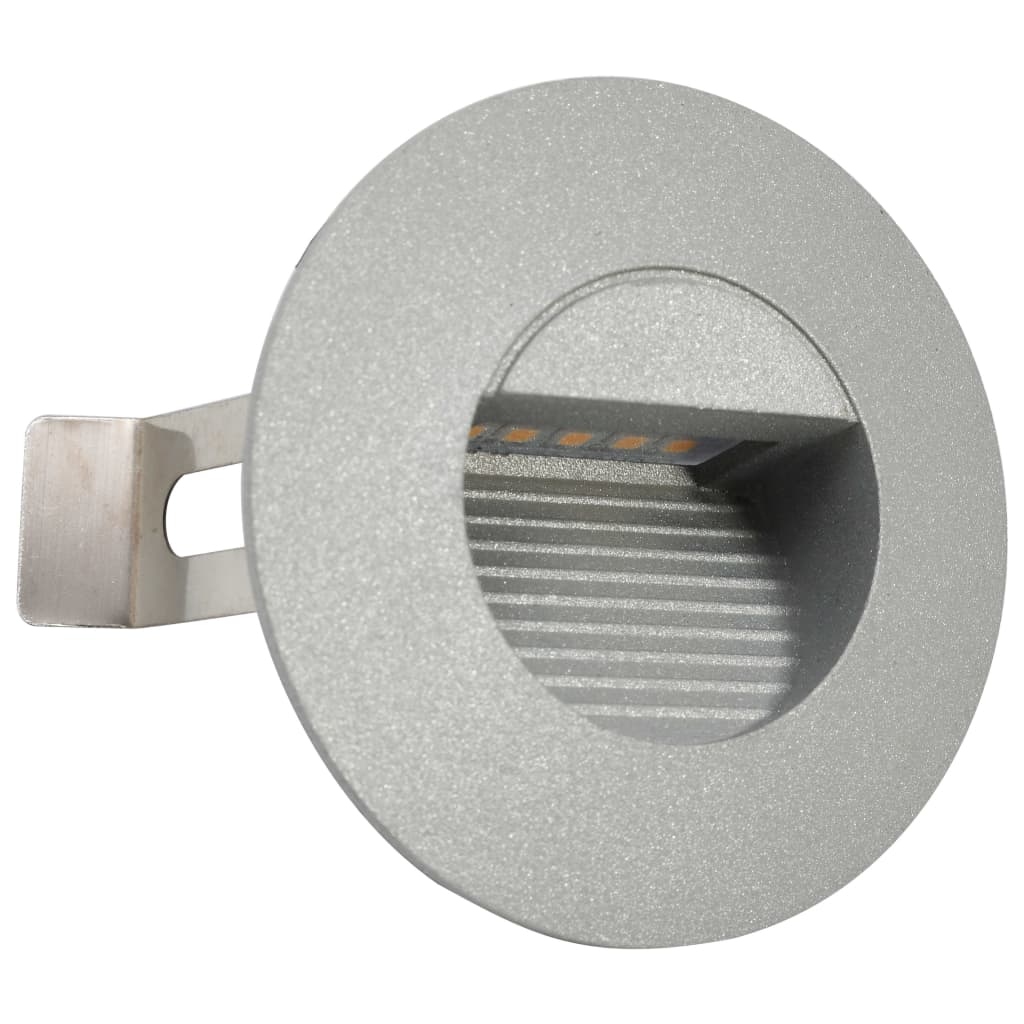 Utendørs LED-vegglamper 6 stk 2 W sølv rund