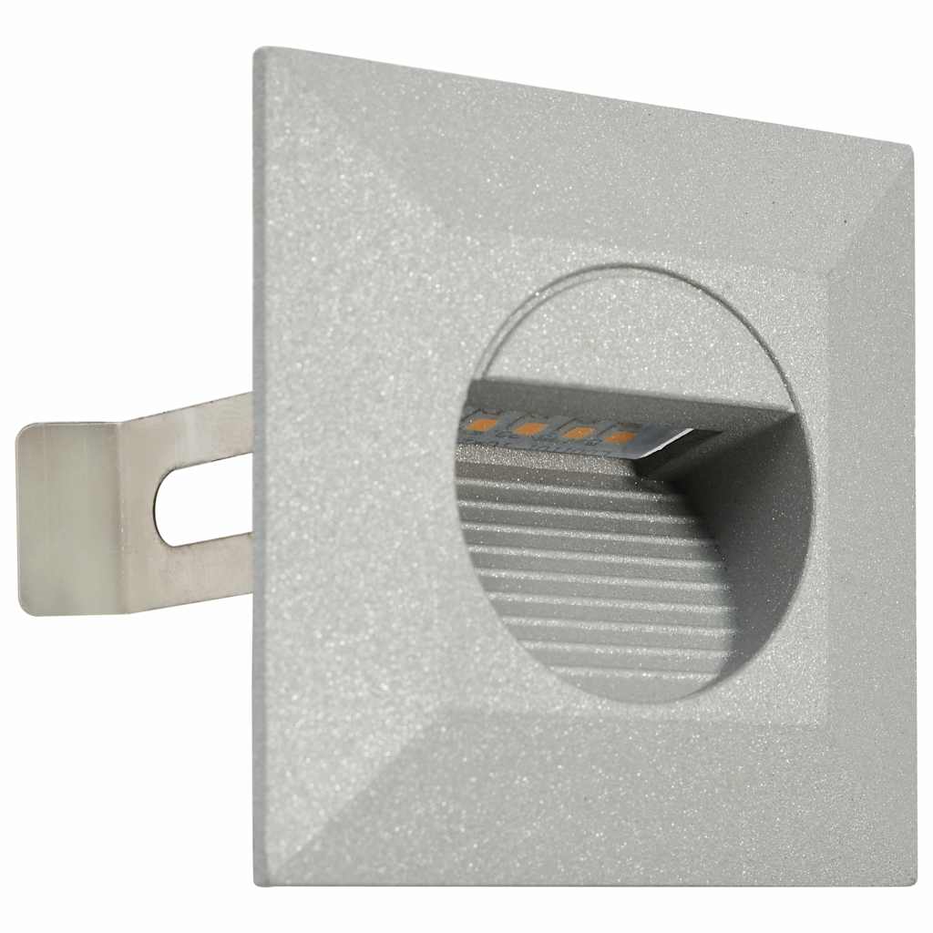 Utendørs LED-vegglamper 6 stk 2 W sølv firkantet