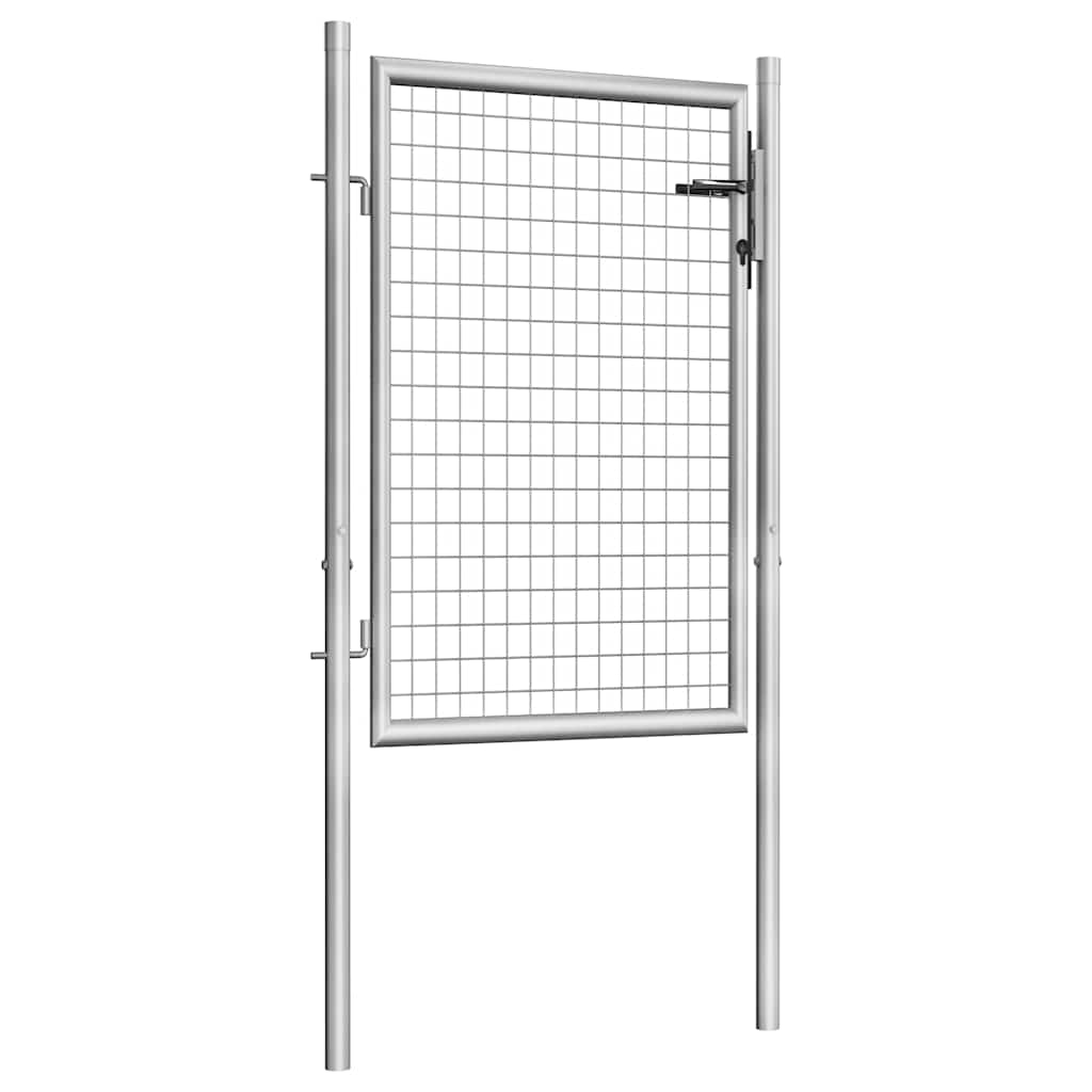 Hageport galvanisert stål 100x100 cm sølvfarget