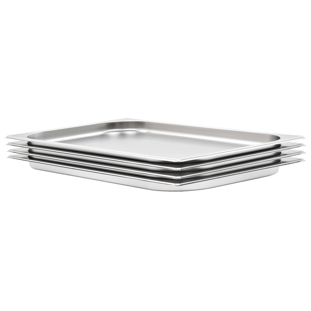 Gastronormbeholdere 4 stk GN 1/1 20 mm rustfritt stål