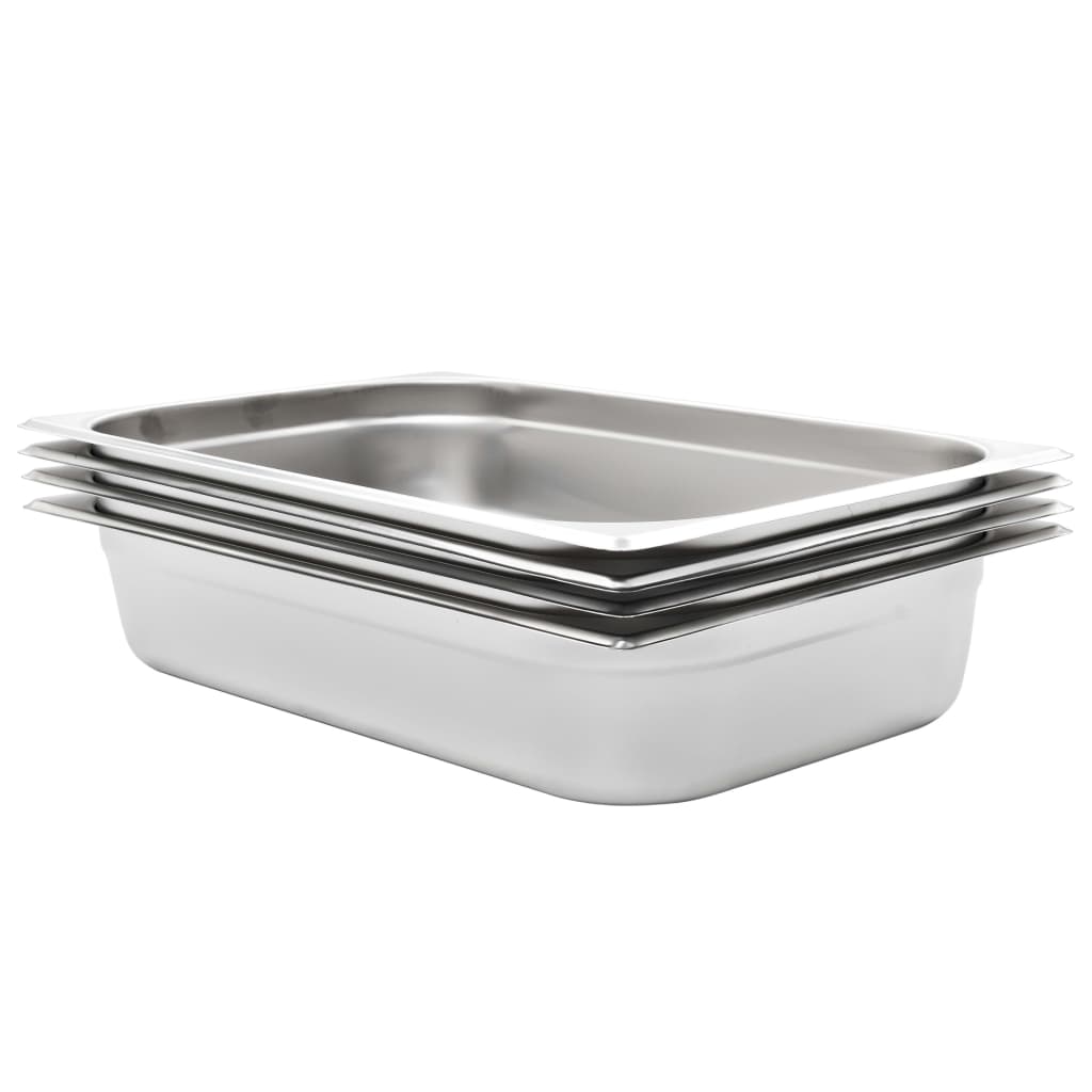 Gastronormbeholdere 4 stk GN 1/1 100 mm rustfritt stål
