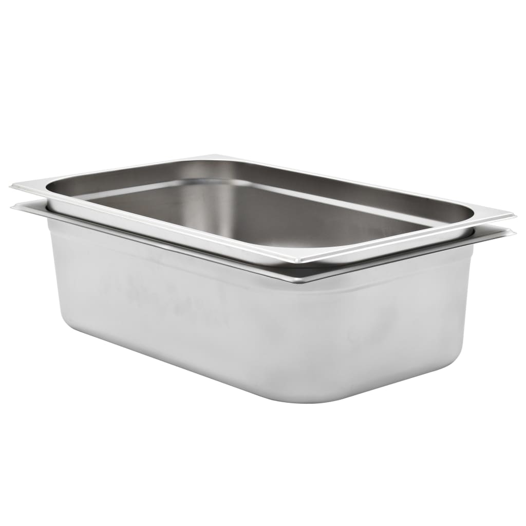 Gastronormbeholdere 2 stk GN 1/1 150 mm rustfritt stål