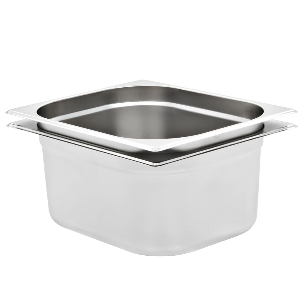 Gastronormbeholdere 2 stk GN 1/2 150 mm rustfritt stål