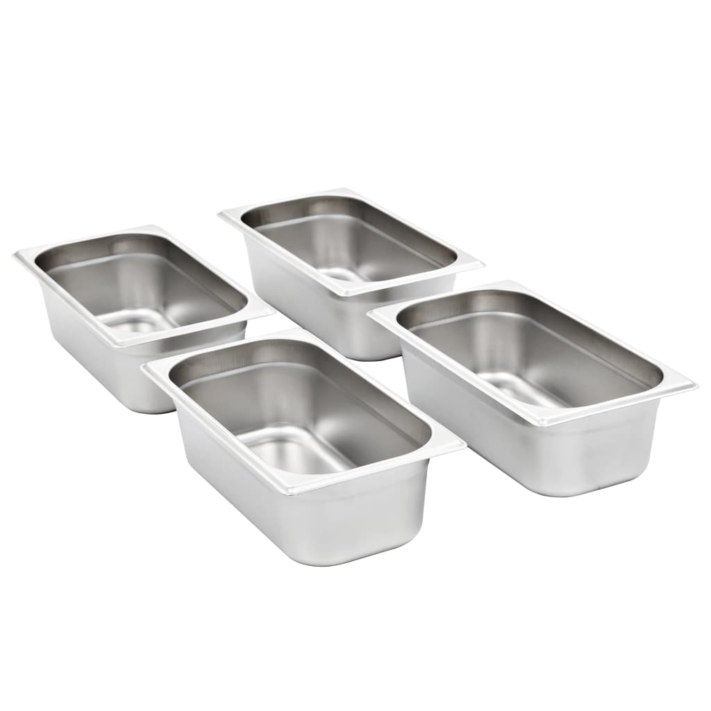 Gastronormbeholdere 8 stk GN 1/3 100 mm rustfritt stål