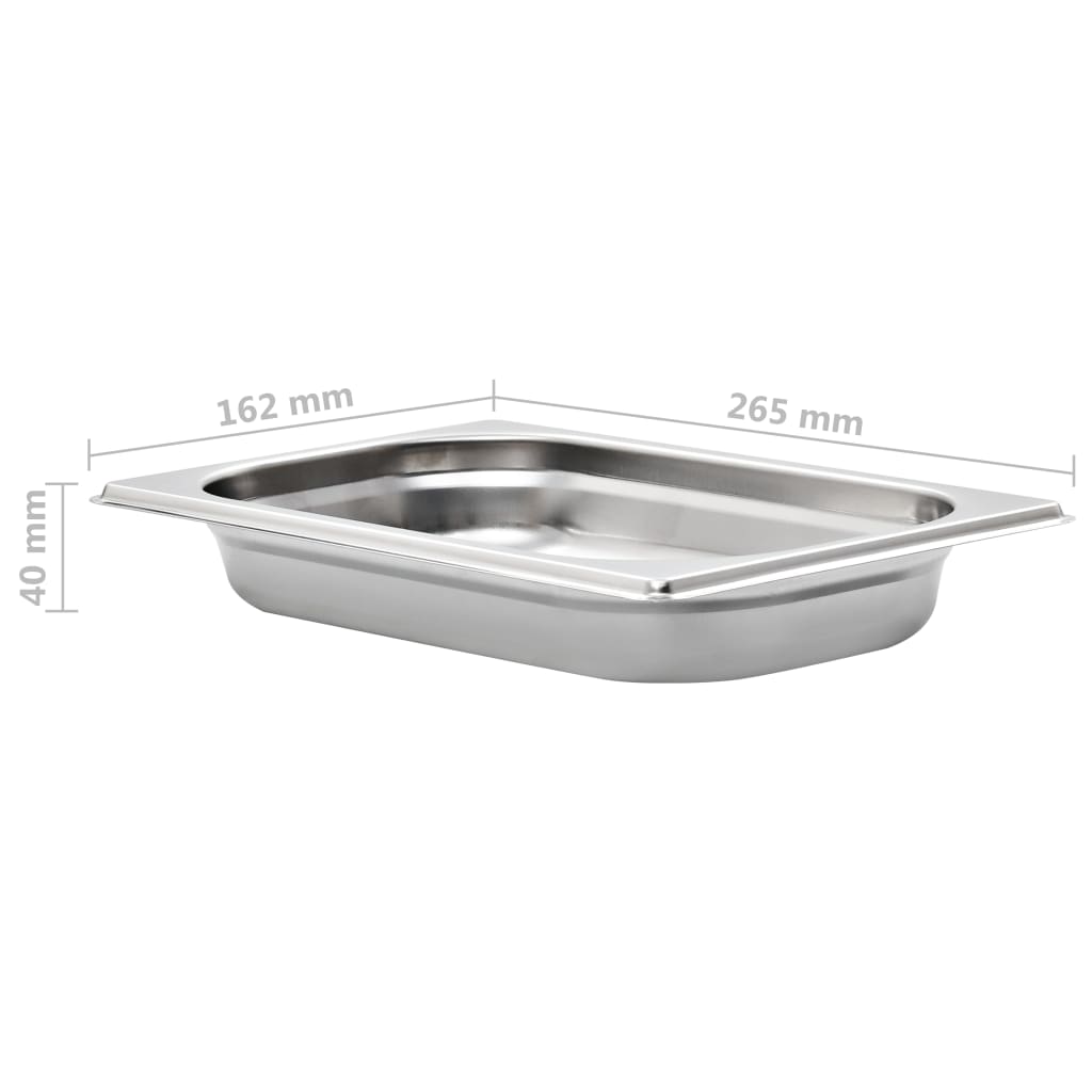 Gastronormbeholdere 12 stk GN 1/4 40 mm rustfritt stål