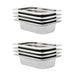 Gastronormbeholdere 8 stk GN 1/4 65 mm rustfritt stål