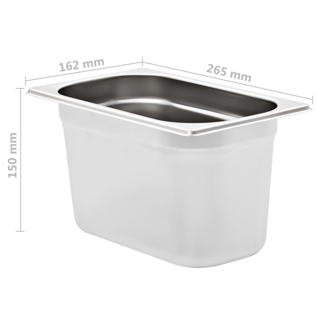Gastronormbeholdere 4 stk GN 1/4 150 mm rustfritt stål