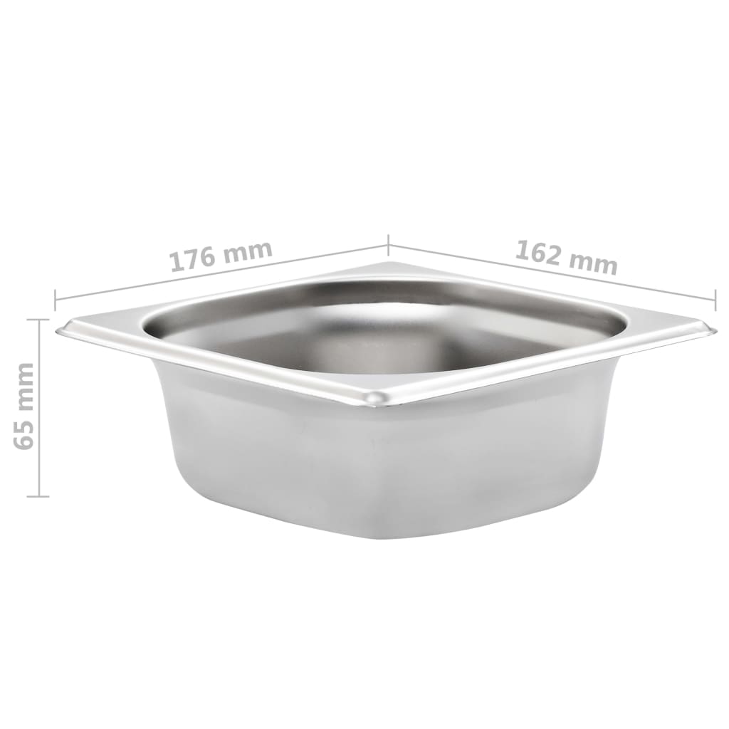 Gastronormbeholdere 12 stk GN 1/6 65 mm rustfritt stål