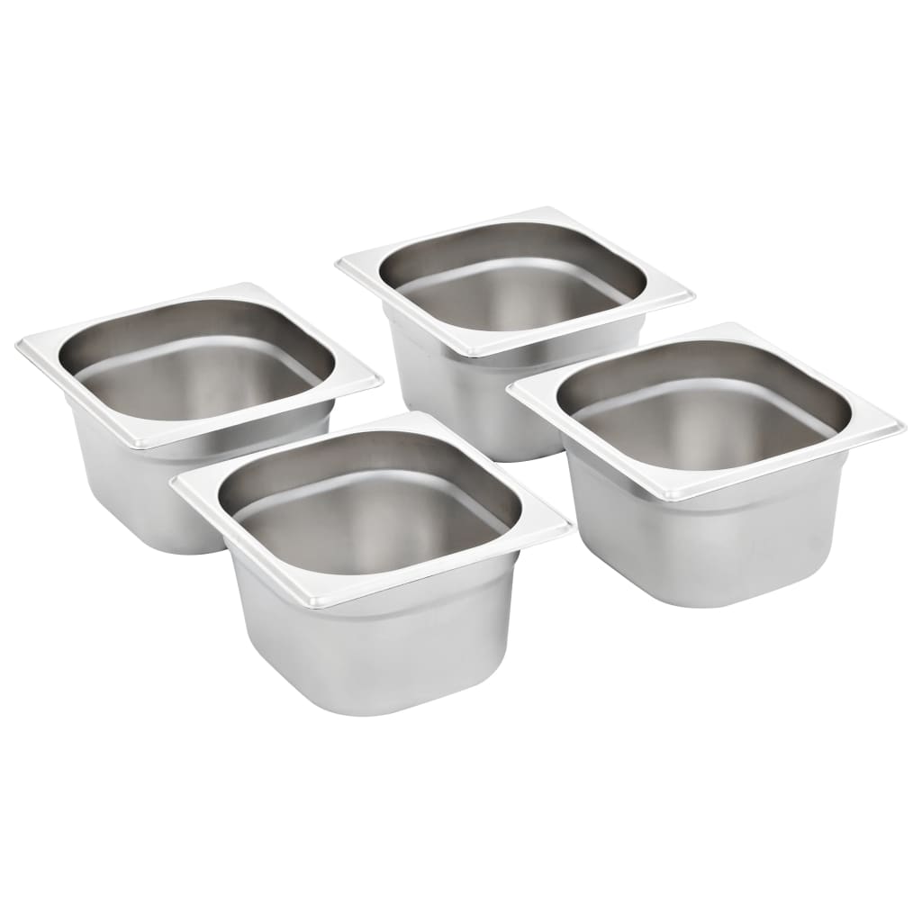Gastronormbeholdere 12 stk GN 1/6 100 mm rustfritt stål