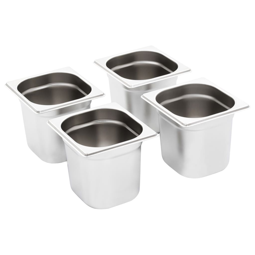 Gastronormbeholdere 8 stk GN 1/6 150 mm rustfritt stål