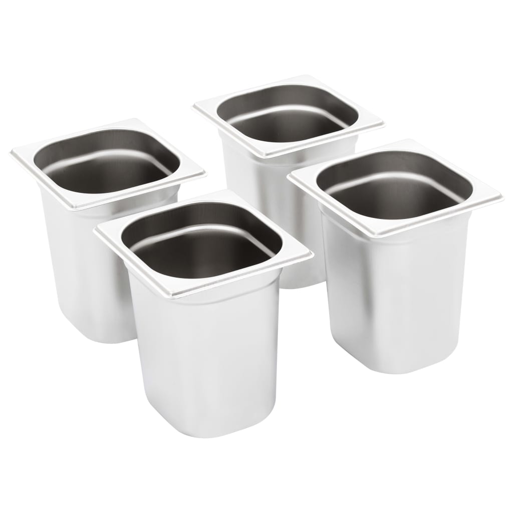 Gastronormbeholdere 8 stk GN 1/6 200 mm rustfritt stål