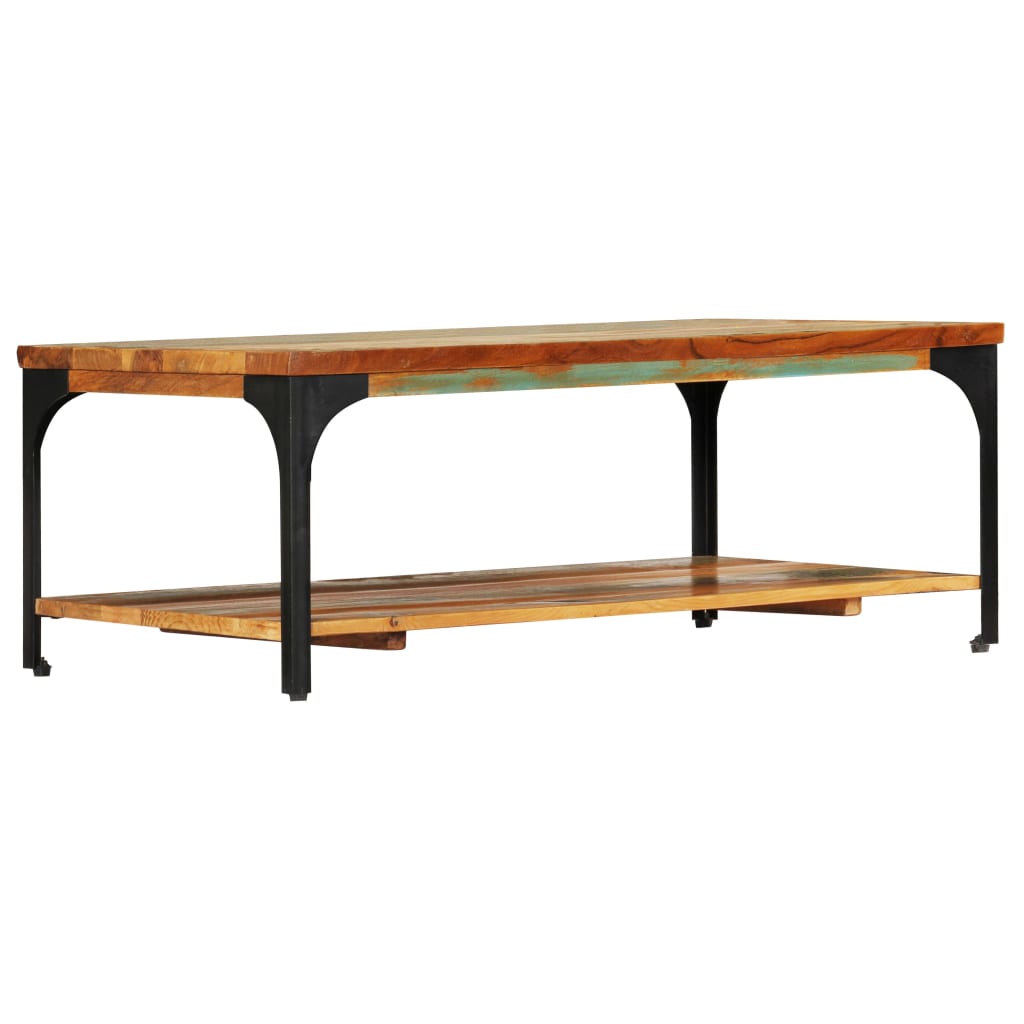 Salongbord med hylle 100x60x35 cm gjenvunnet heltre