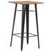 Barbord svart 60x60x108 cm heltre furu stål