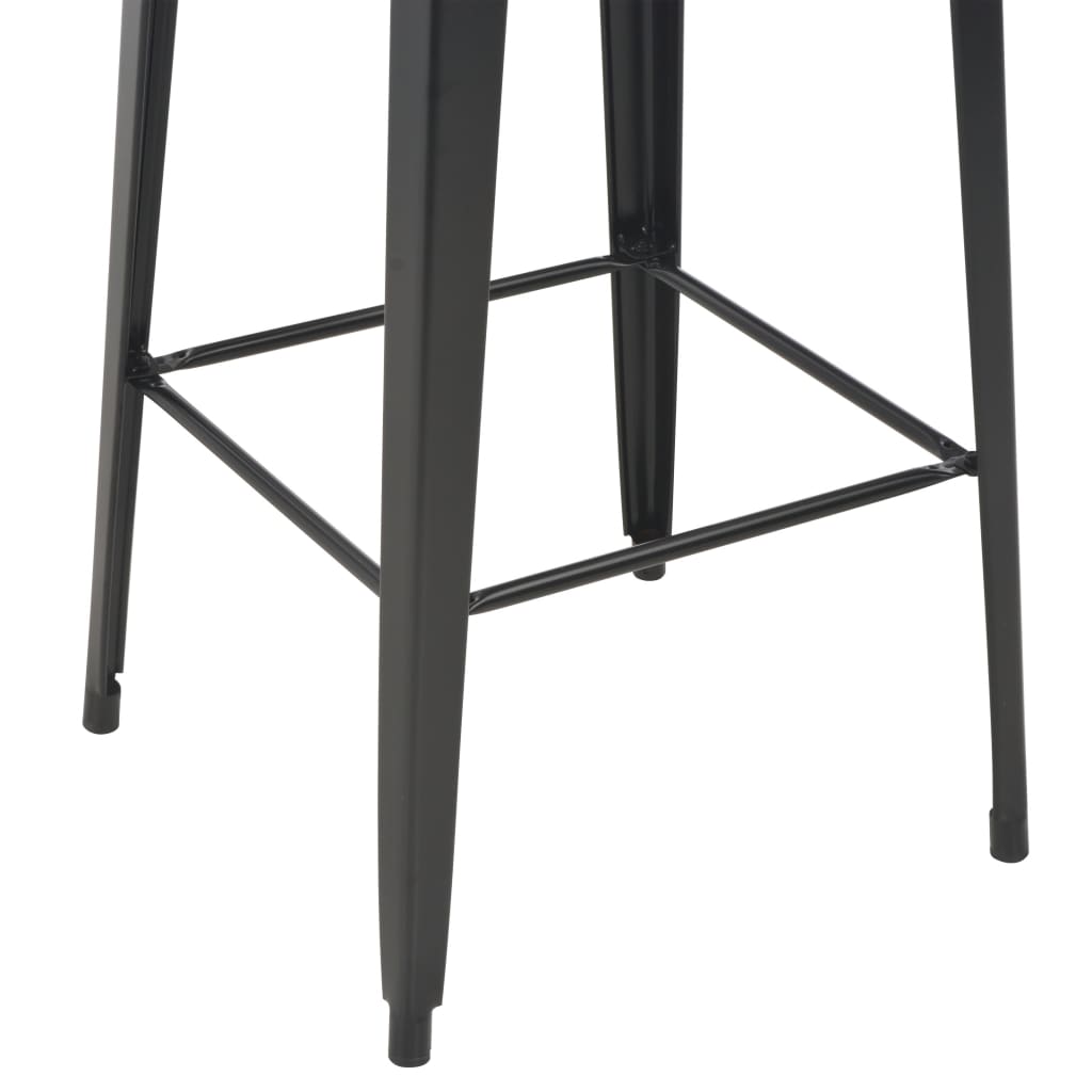 Barbord svart 60x60x108 cm heltre furu stål