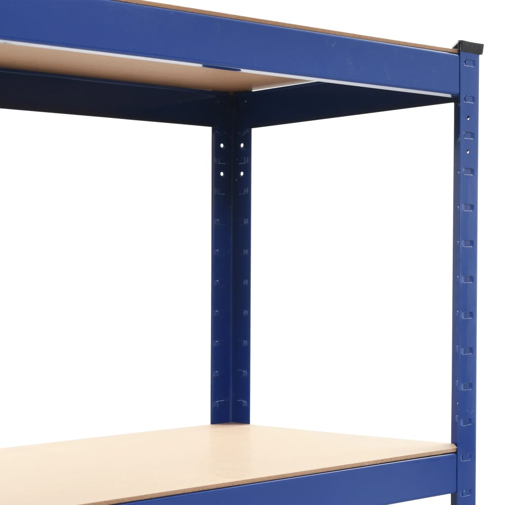 Oppbevaringshyller 2 stk blå 80x40x160 cm stål og MDF