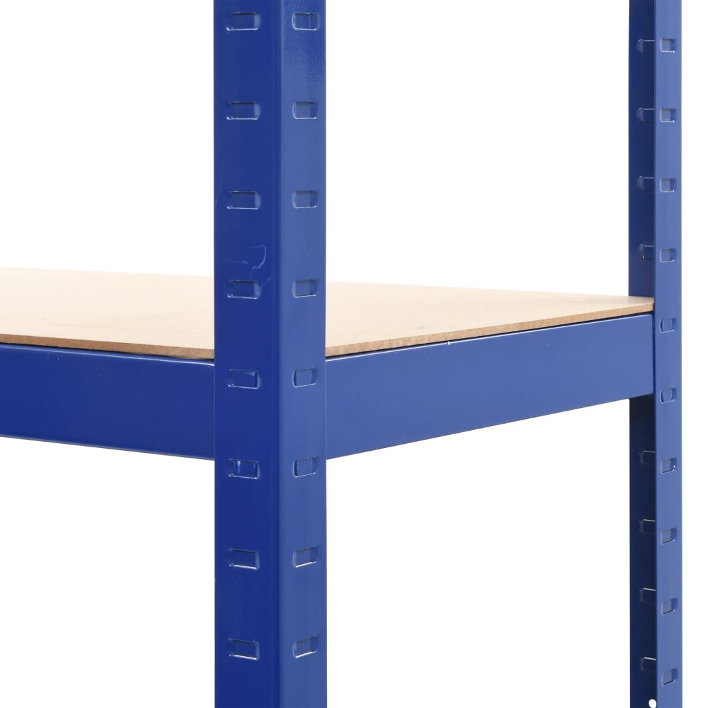 Oppbevaringshyller 2 stk blå 80x40x160 cm stål og MDF