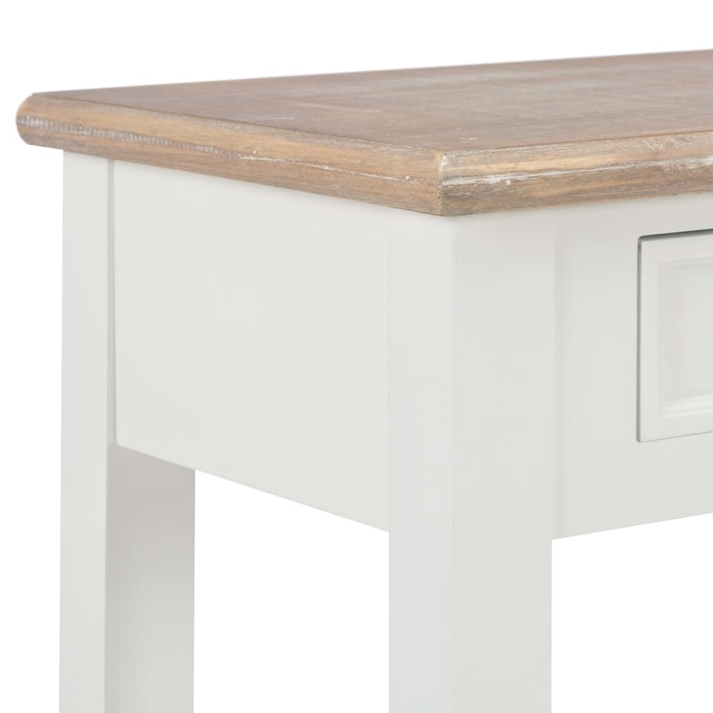 Konsollbord hvit 110x35x80 cm tre