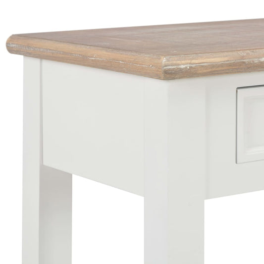 Konsollbord hvit 110x35x80 cm tre