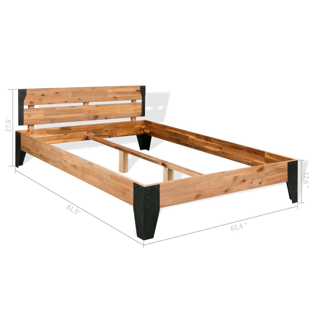 Sengeramme heltre akasie 152x203 cm vidaXL