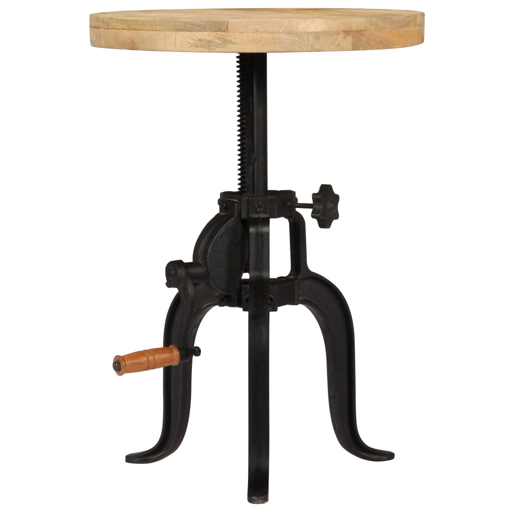 Sidebord 45x (45-62) cm heltre mango og støpejern