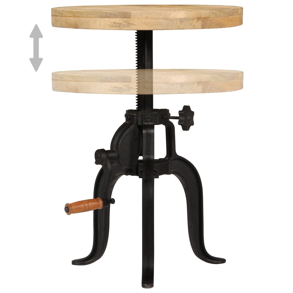 Sidebord 45x (45-62) cm heltre mango og støpejern
