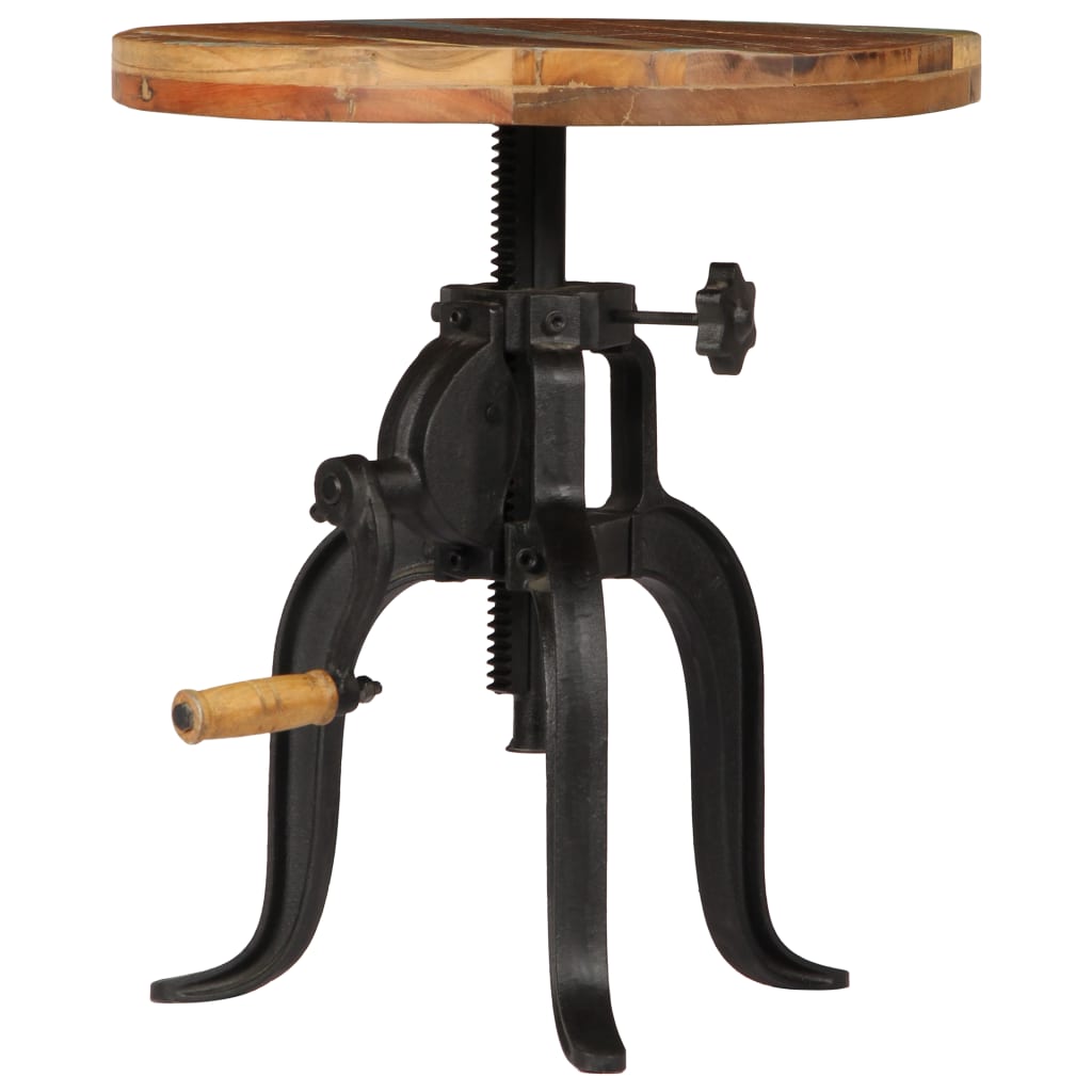 Sidebord 45x(45-62) cm gjenvunnet heltre og støpejern