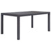 Hagebord 150x90x72 cm plast rottingdesign brun