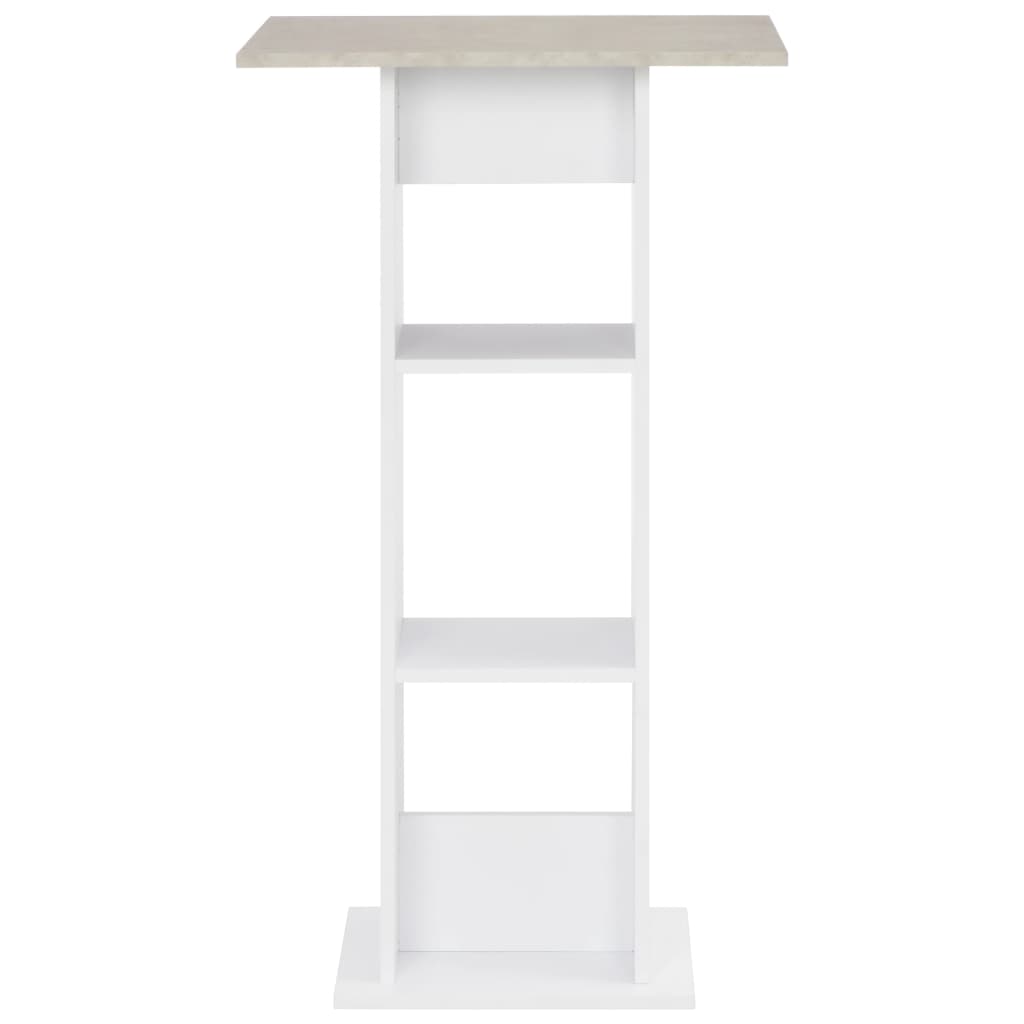 Barbord hvit og betong 60x60x110 cm