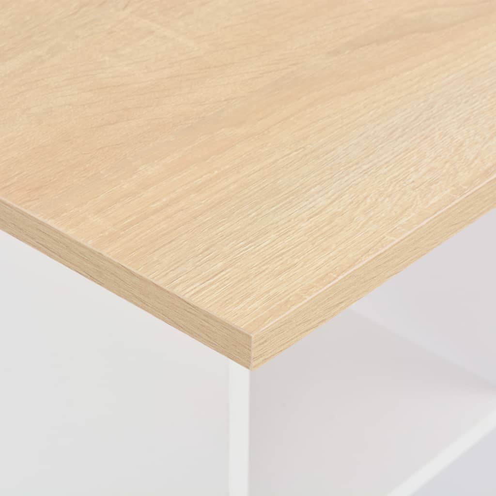 Barbord hvit og sonoma eik 60x60x110 cm