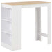 Barbord med hylle hvit 110x50x103 cm