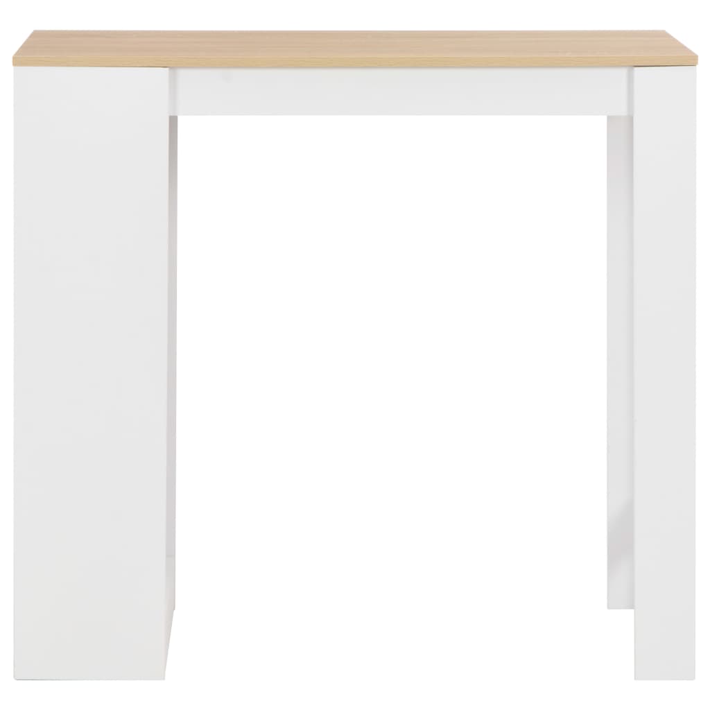 Barbord med hylle hvit 110x50x103 cm