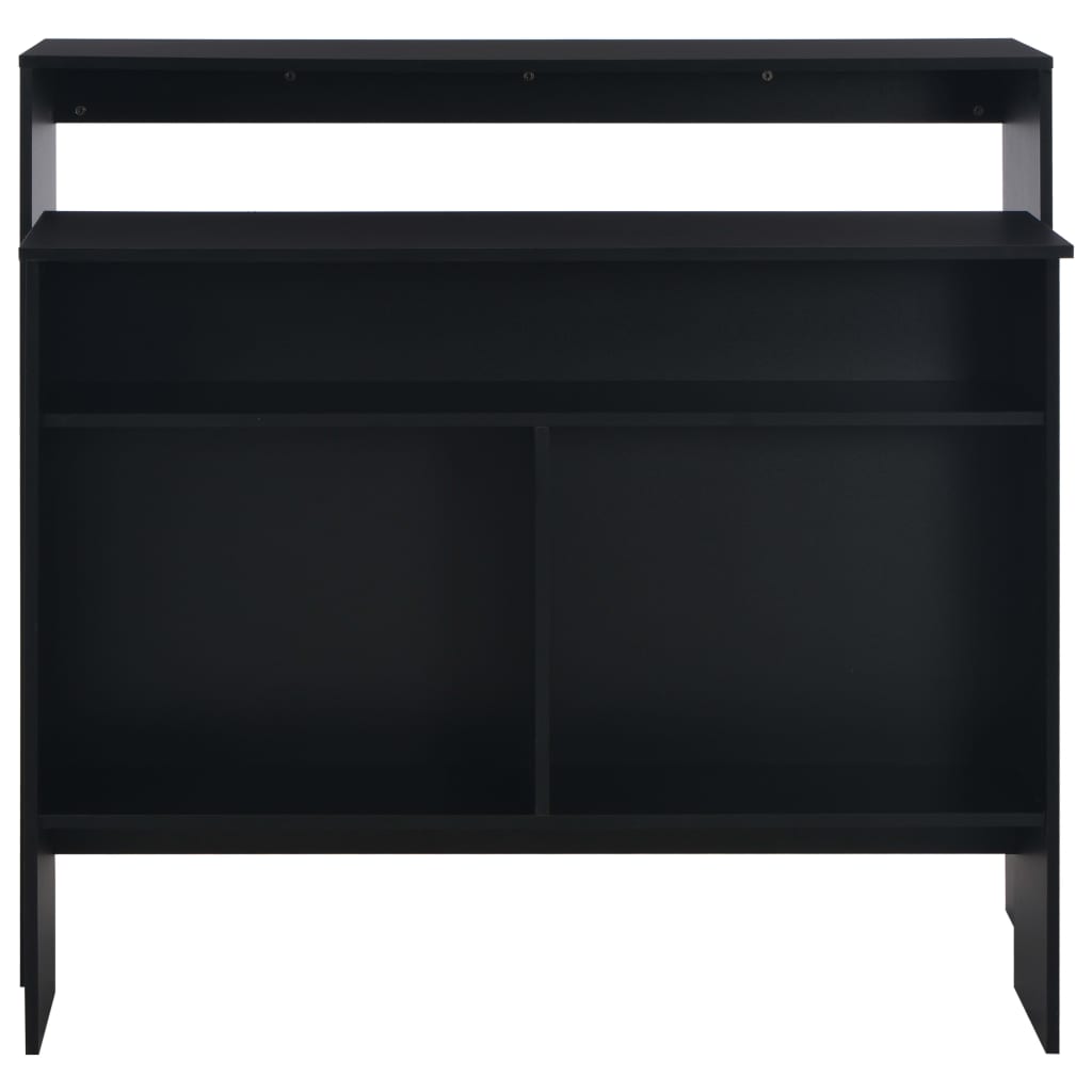 Barbord med 2 bordplater svart 130x40x120 cm