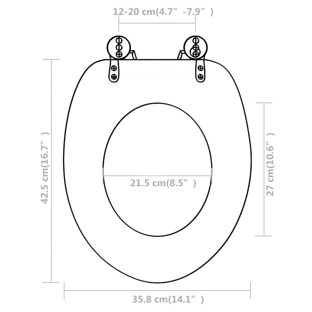 Toalettseter 2 stk MDF hvit