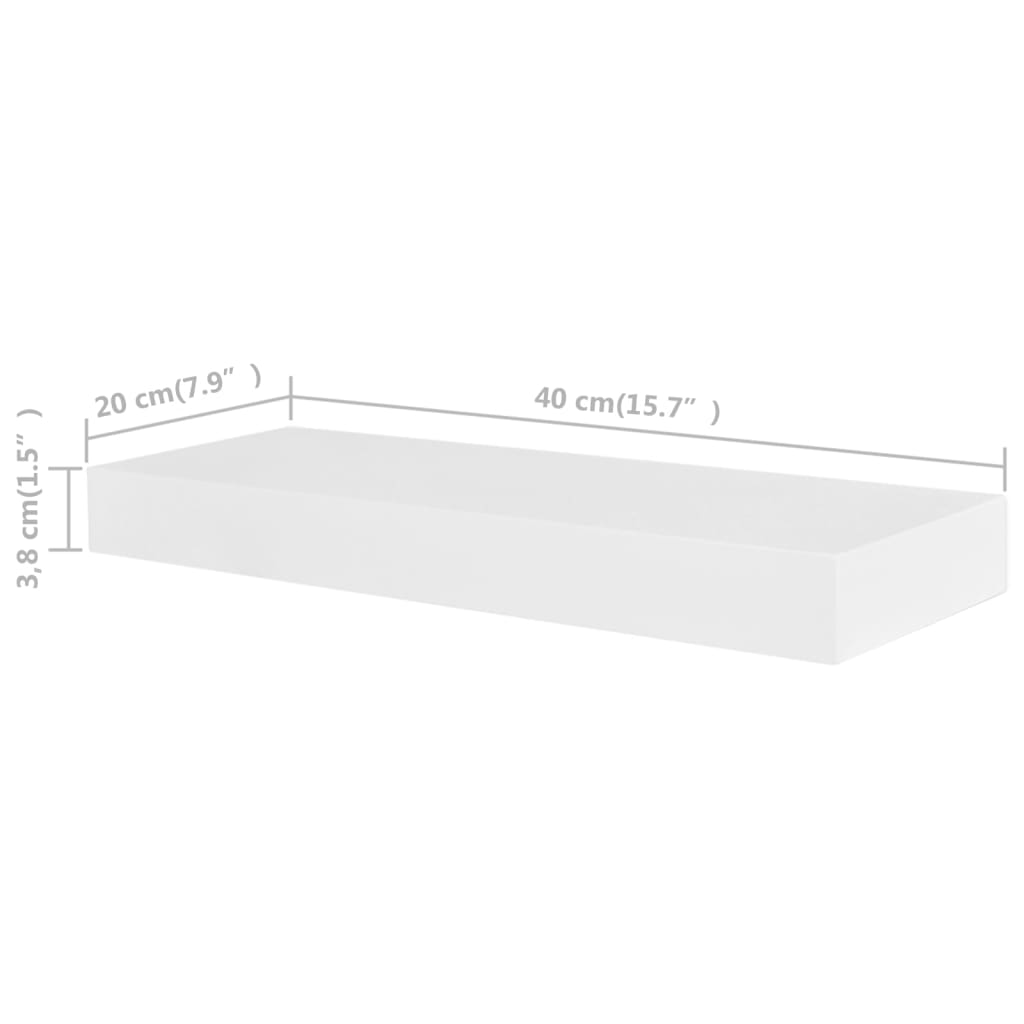 Vegghyller 4 stk hvit 40 cm