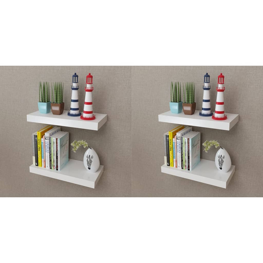 Vegghyller 4 stk hvit 40 cm