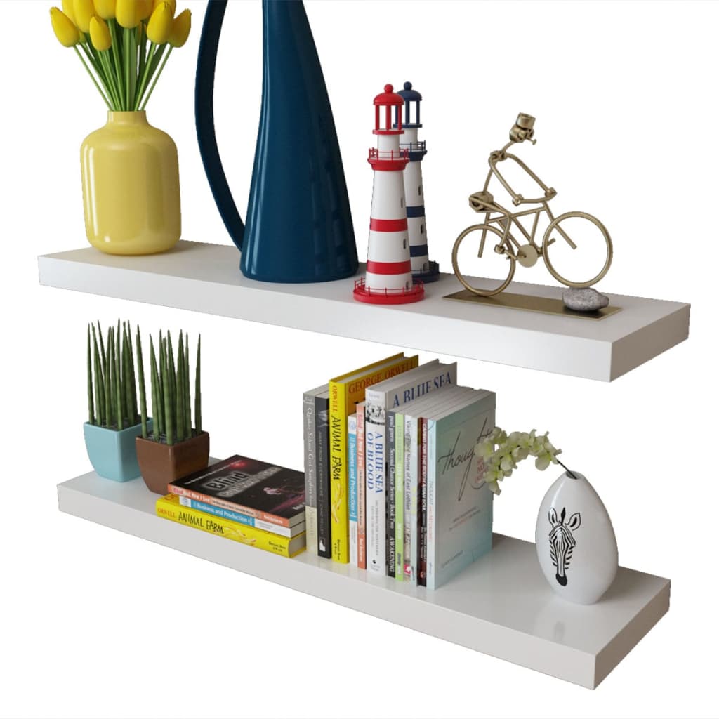 Vegghyller 4 stk hvit 80 cm vidaXL