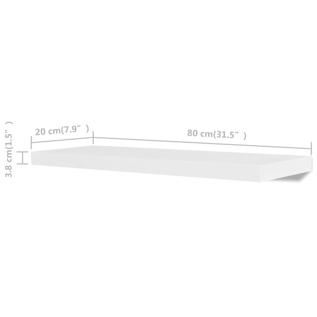 Vegghyller 4 stk hvit 80 cm vidaXL