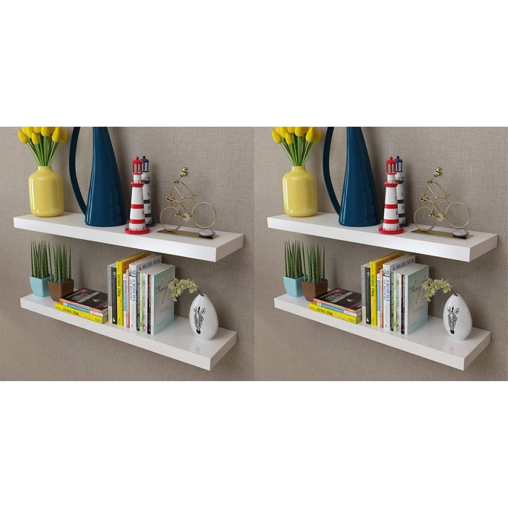 Vegghyller 4 stk hvit 80 cm vidaXL