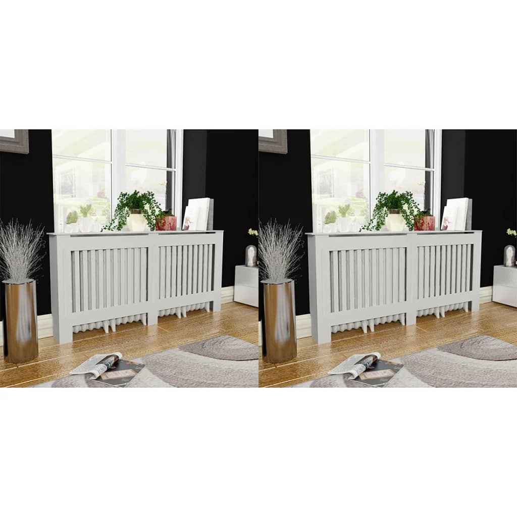 Radiatordeksler 2 stk hvit konstruert tre 172 cm