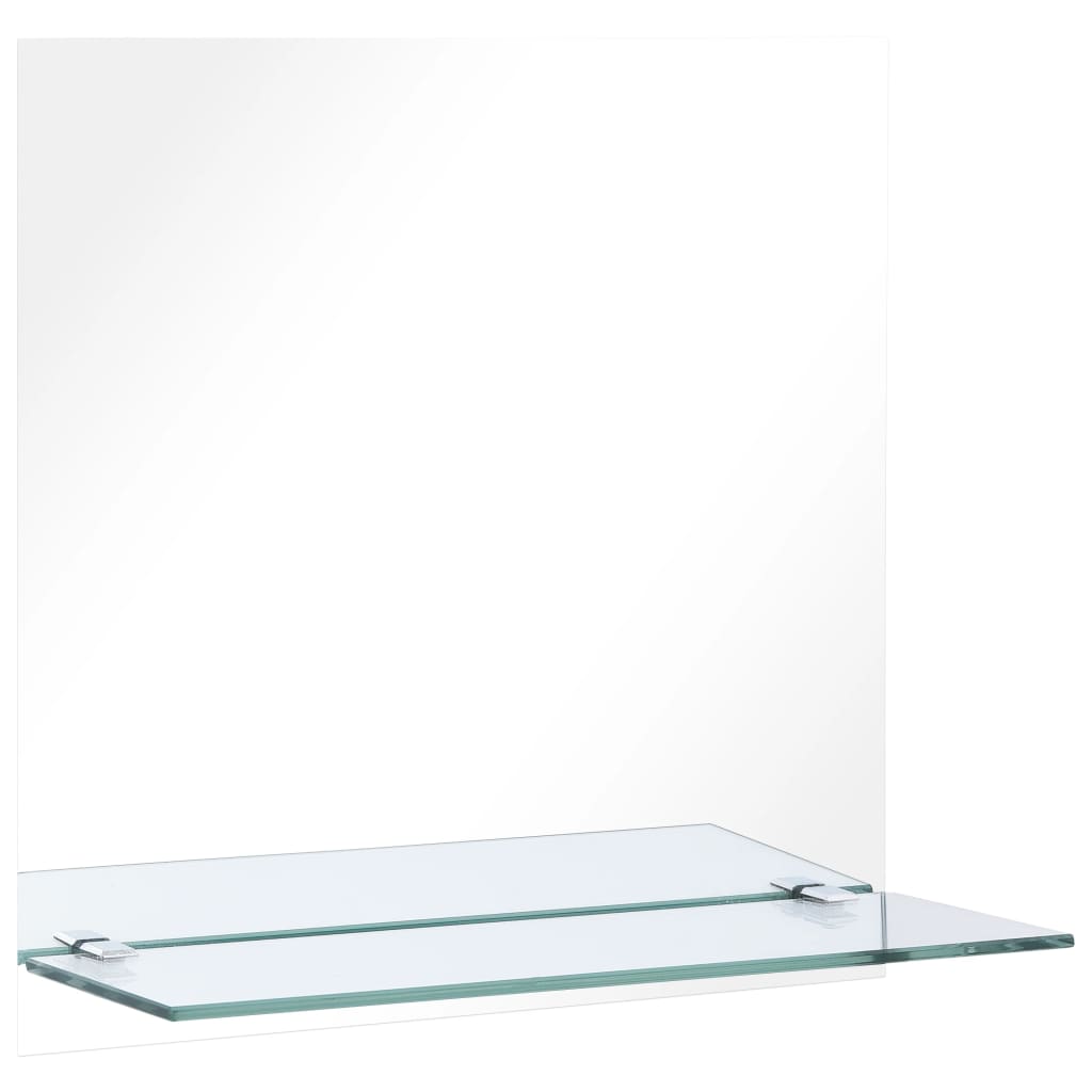 Veggspeil med hylle 50x50 cm herdet glass