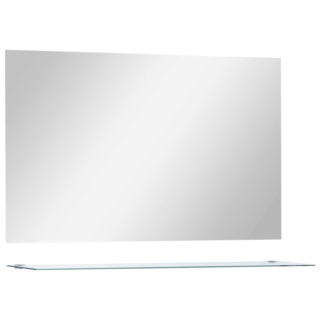 Veggspeil med hylle 100x60 cm herdet glass