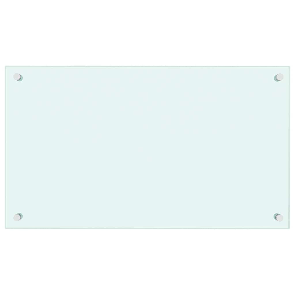 Kjøkkenplate hvit 70x40 cm herdet glass