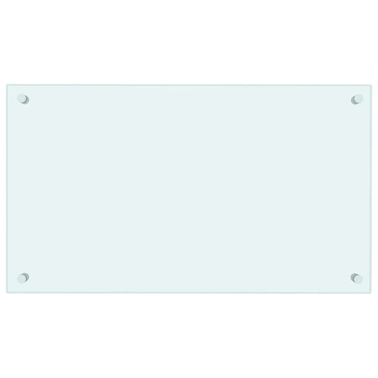 Kjøkkenplate hvit 70x40 cm herdet glass vidaXL