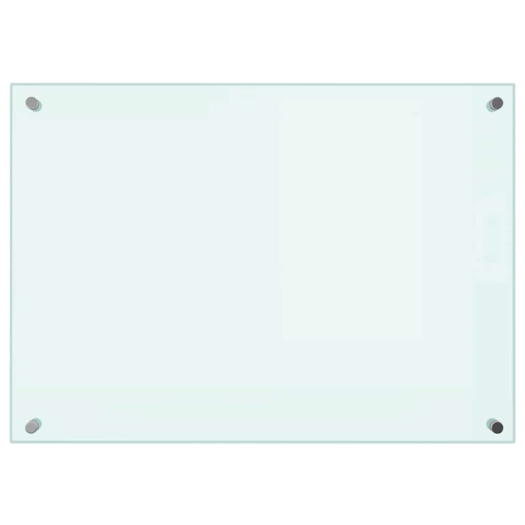 Kjøkkenplate hvit 70x50 cm herdet glass