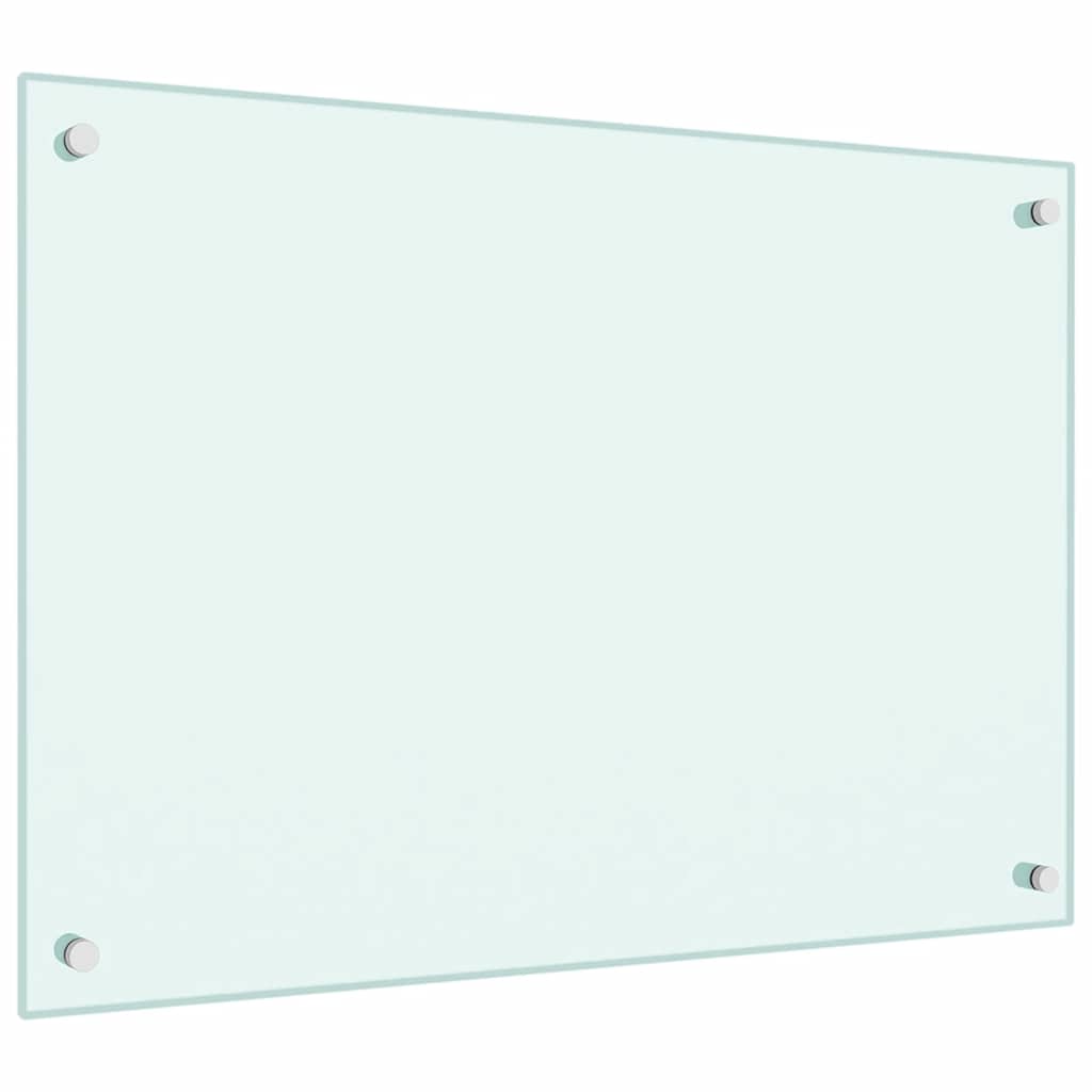 Kjøkkenplate hvit 70x50 cm herdet glass