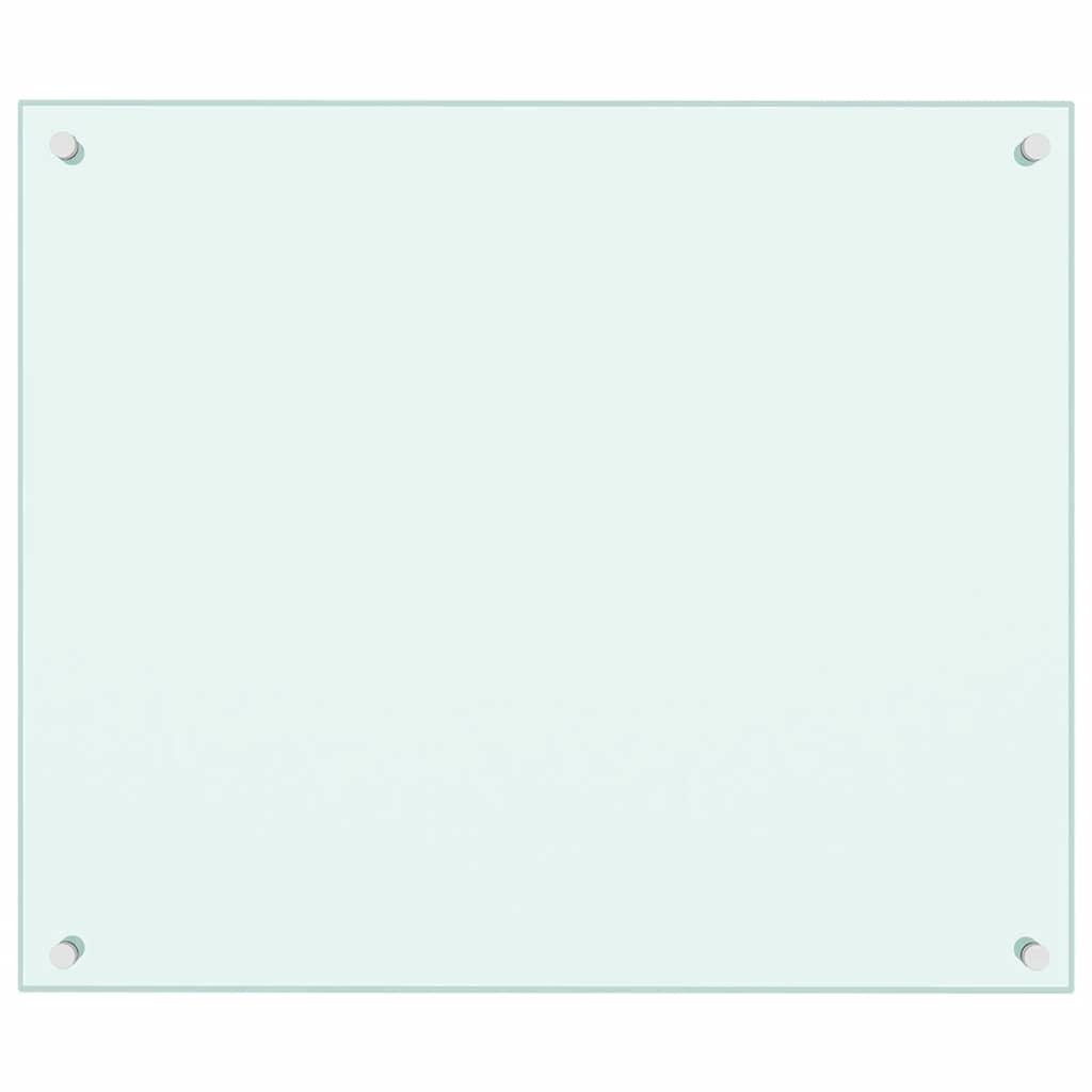 Kjøkkenplate hvit 70x60 cm herdet glass vidaXL