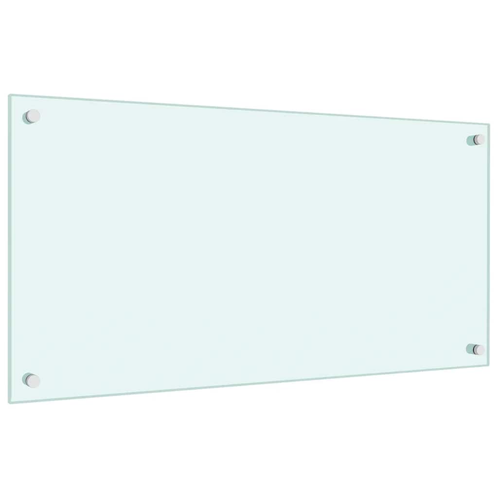 Kjøkkenplate hvit 80x40 cm herdet glass